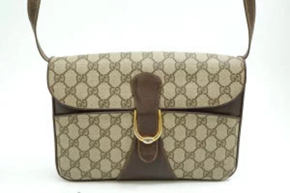Gucci Pouch GG Plus Canvas Shoulder Bag Brown